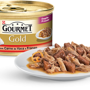 Gourmet Gold DUPLO PRAZER COM CARNE DE VACA E FRANGO 85 Gr