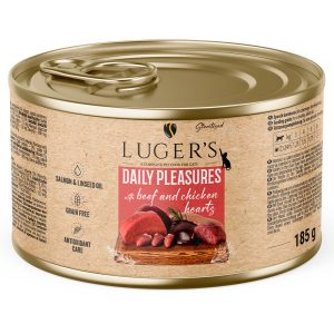 Luger s Daily Pleasures Wet Cat Sterilised Vaca e Coracao Galinha 185 Gr