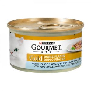 Gourmet Gold Duplo prazer para gato - Peixe do oceano e espinafres