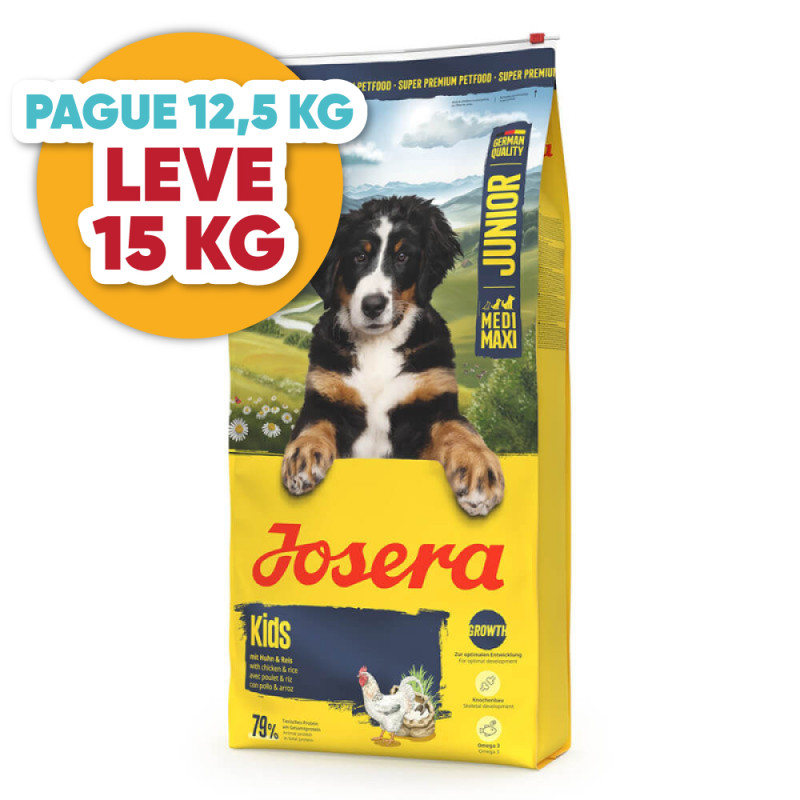Josera Medi Maxi Kids - Ração Seca para Puppy Médio/Grande - Frango e Arroz