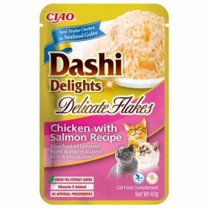 Dashi Delights Delicate Flakes alimento húmido Gato em gelatina (40g)