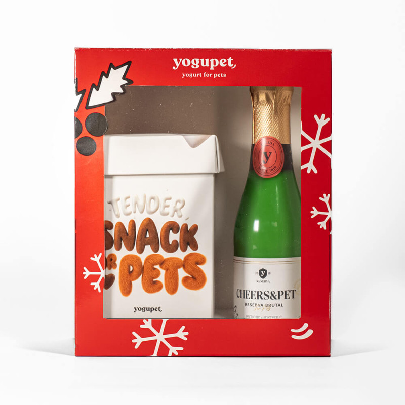 Yogupet - Caixa de Natal com Champanhe + Caixa de Snacks Macios