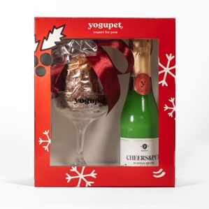 Yogupet - Caixa de Natal com Champanhe + Copo + Panetone