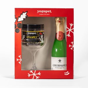 Yogupet - Caixa de Natal com Champanhe + Copo + Uvas