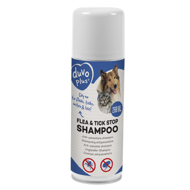 Duvo Plus Champô antiparasitário Flea & Tick Stop para cão e gato