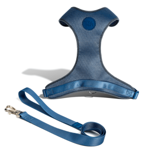 TOH Conjunto de Peitoral Mesh em H e Trela Marine para Cão