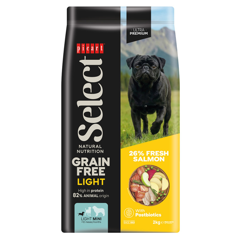 Picart Select Ultra Premium Sem Cereais Cão Mini Light - Salmão 2 Kg