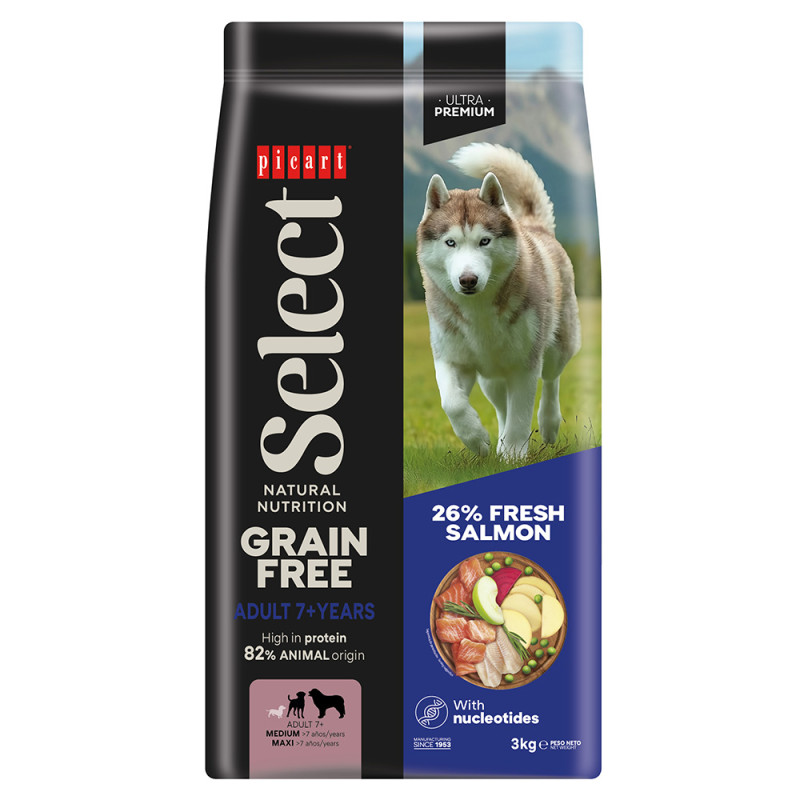 Picart Select Ultra Premium Sem Cereais Cão Sénior 7+ - Salmão